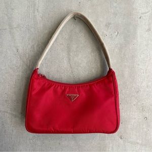 Prada Tessuto Sport Shoulder Bag Rosso MV515
